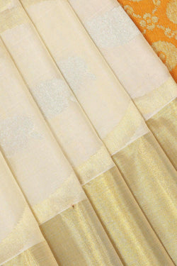 Collection of Venkatagiri-Silk Off-White Saree in a gallery layout