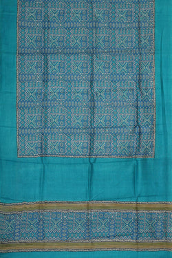 Collection of Tussar Silk Blue Saree in a gallery layout