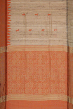 Image of Dupion Silk Beige Saree