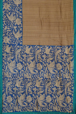 Image of Printed Creamy Beige Silk Saree