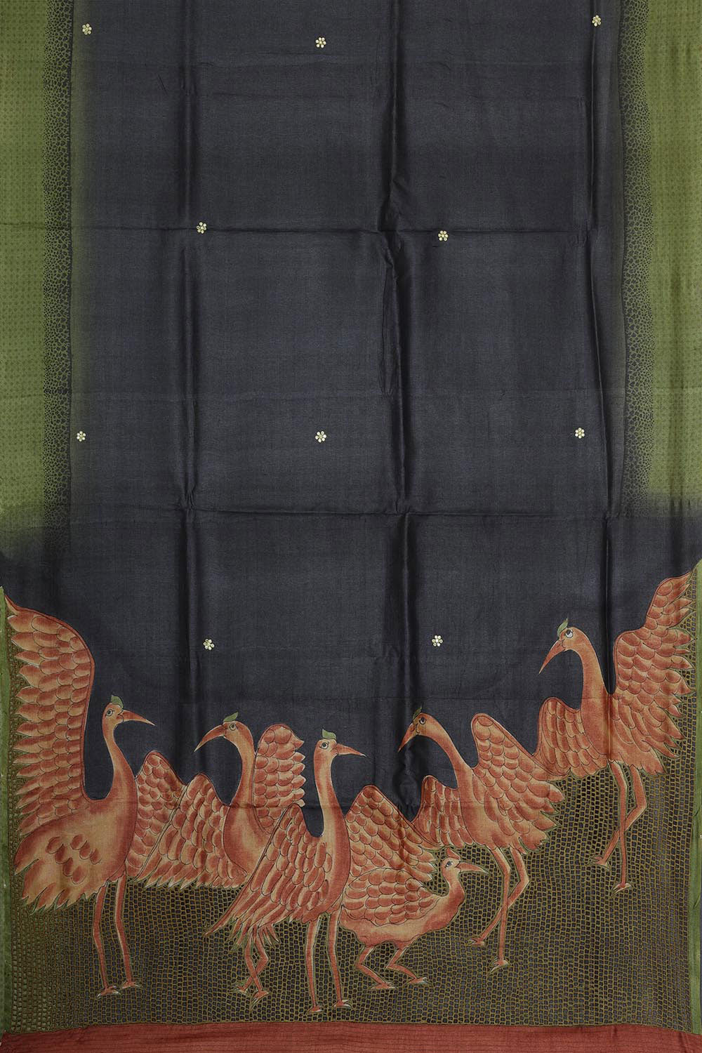 Collection of Tussar Silk Grey Saree in a gallery layout