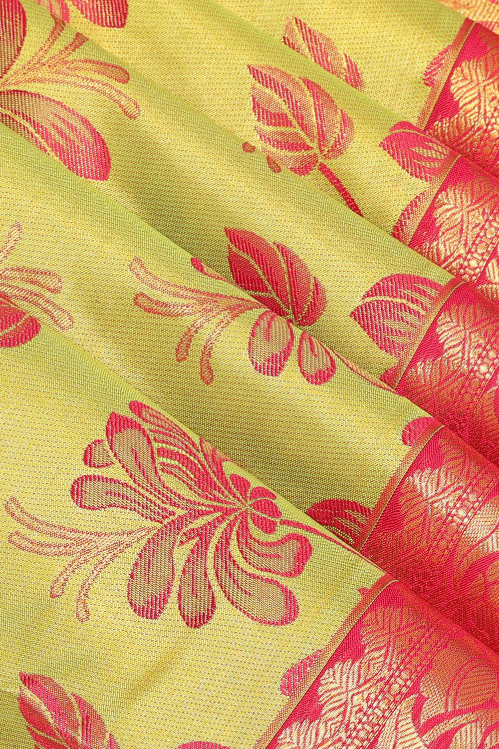 Kanchipattu Spring Green Saree