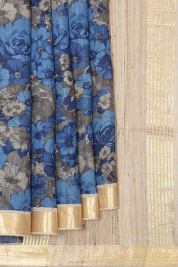 Collection of Moonga Tussar-Silk Printed Saree in a gallery layout