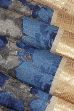 Collection of Moonga Tussar-Silk Printed Saree in a gallery layout