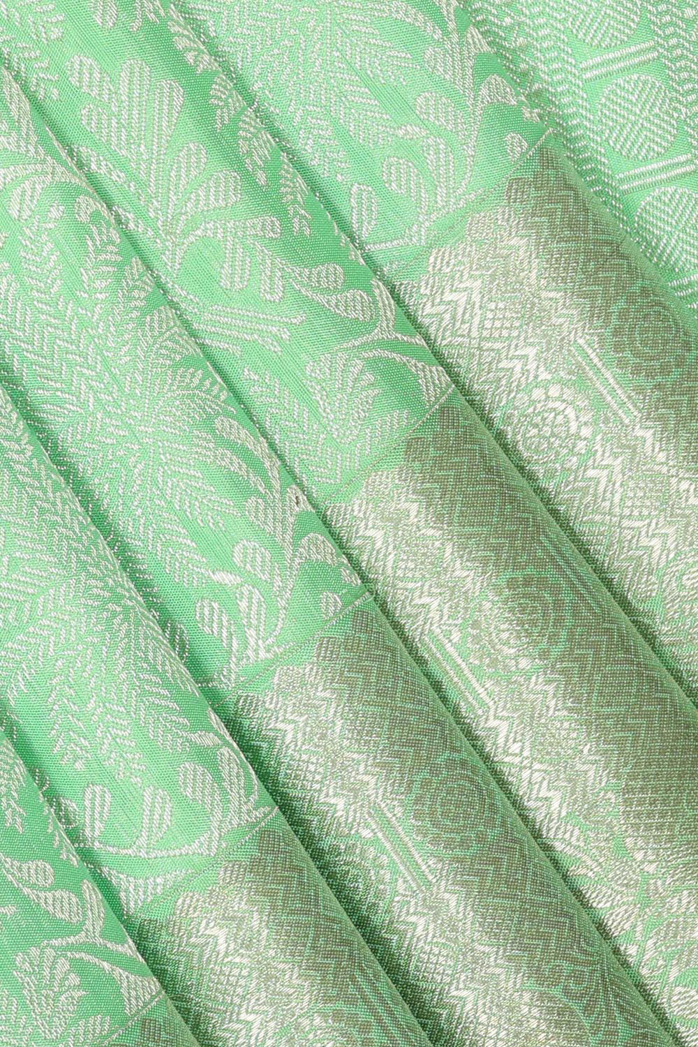 Image of Kanchipattu Mint Green Brocade Saree