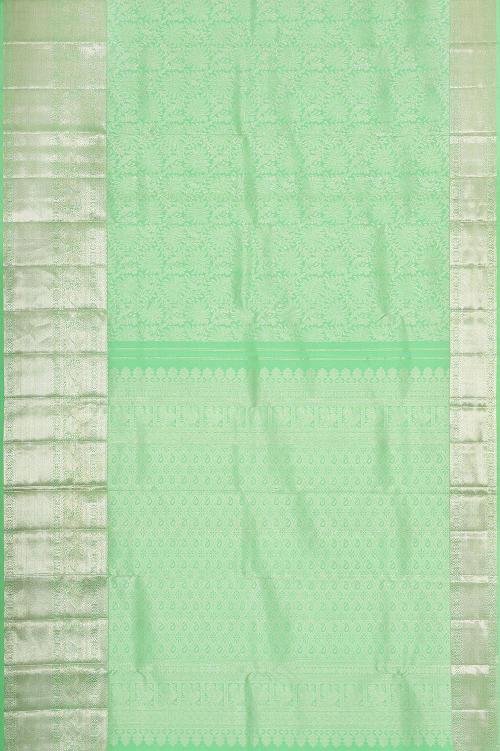 Kanchipattu Mint Green Saree