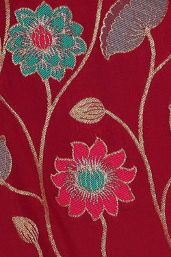 Image of Banarasi Silk Dark Magenta Saree