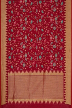 Image of Banarasi Silk Dark Magenta Saree