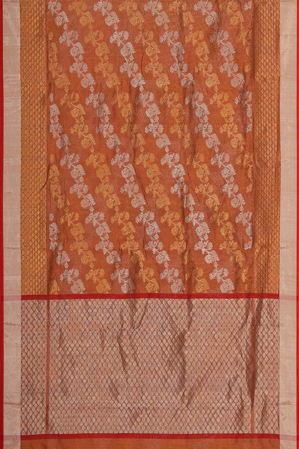 Chanderi Brown Saree