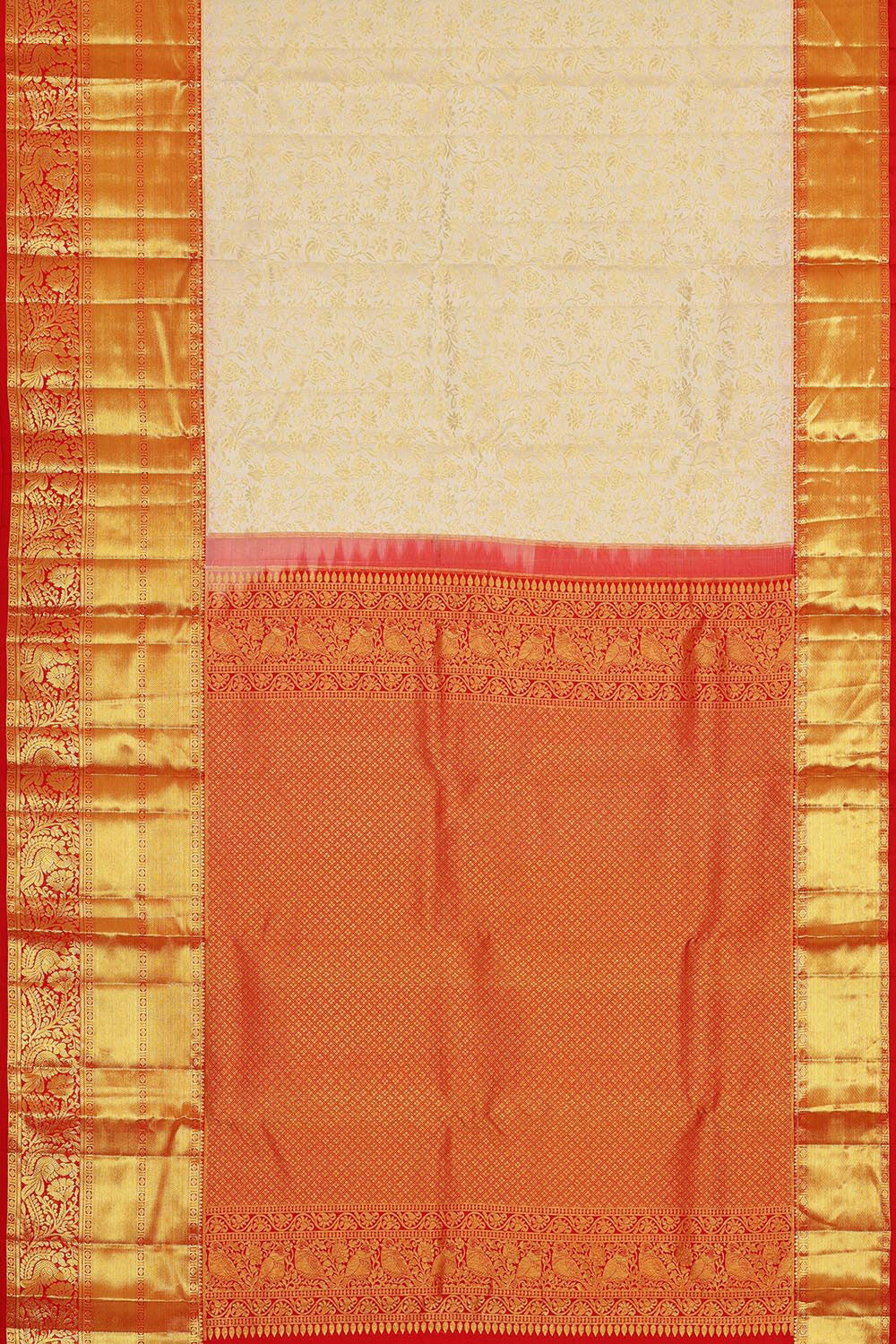 Kanchipattu Off White Brocade Saree