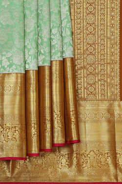 Image of Kanchipattu Light Green Brocade Saree