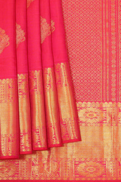 Image of Kanchipattu Rani Pink Brocade Saree