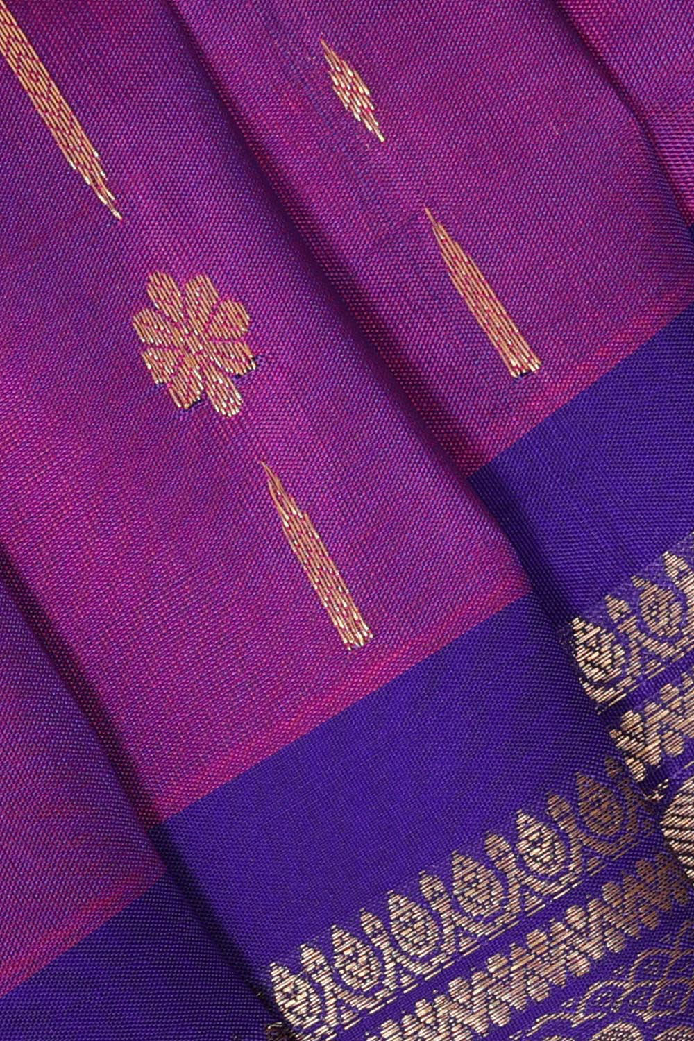 Kanchipattu Magenta Purple Brocade Saree