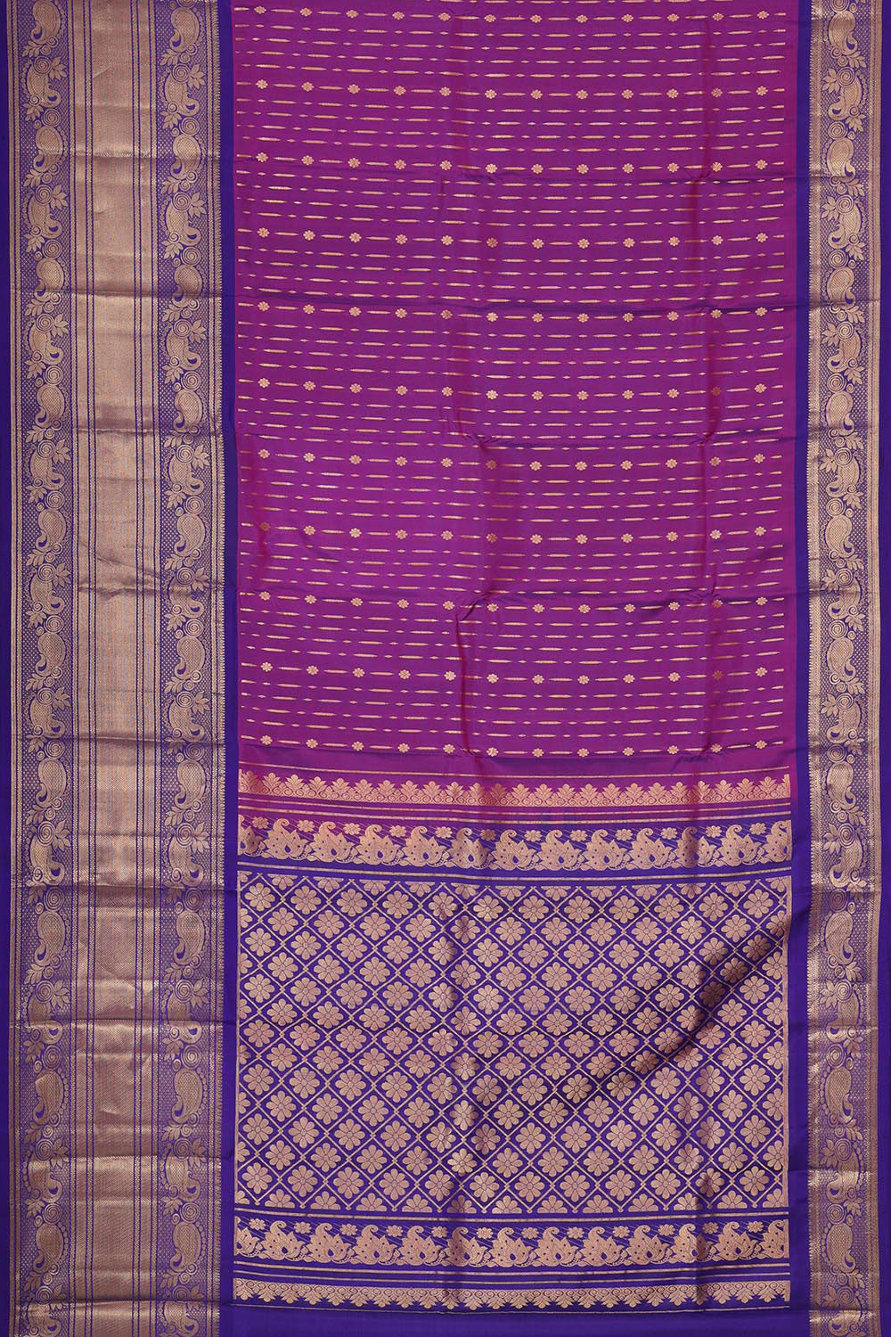 Kanchipattu Magenta Purple Brocade Saree