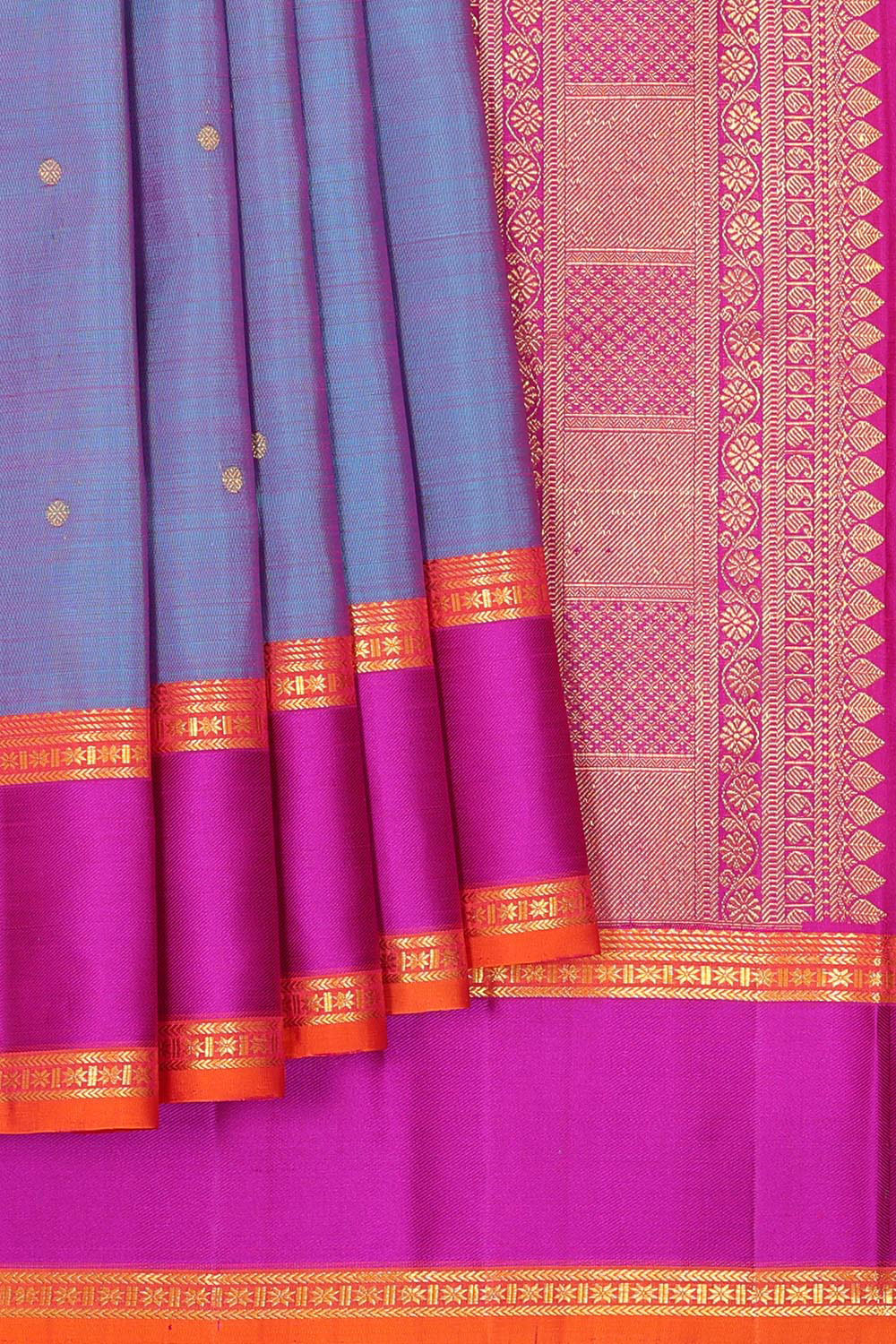 Image of Kanchipattu Pinkish Blue Brocade Saree