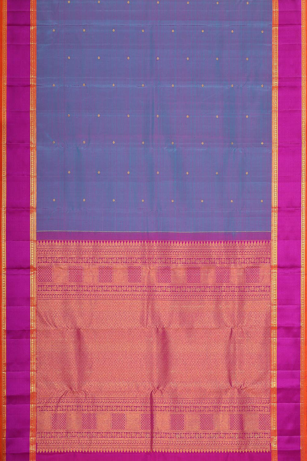 Image of Kanchipattu Pinkish Blue Brocade Saree