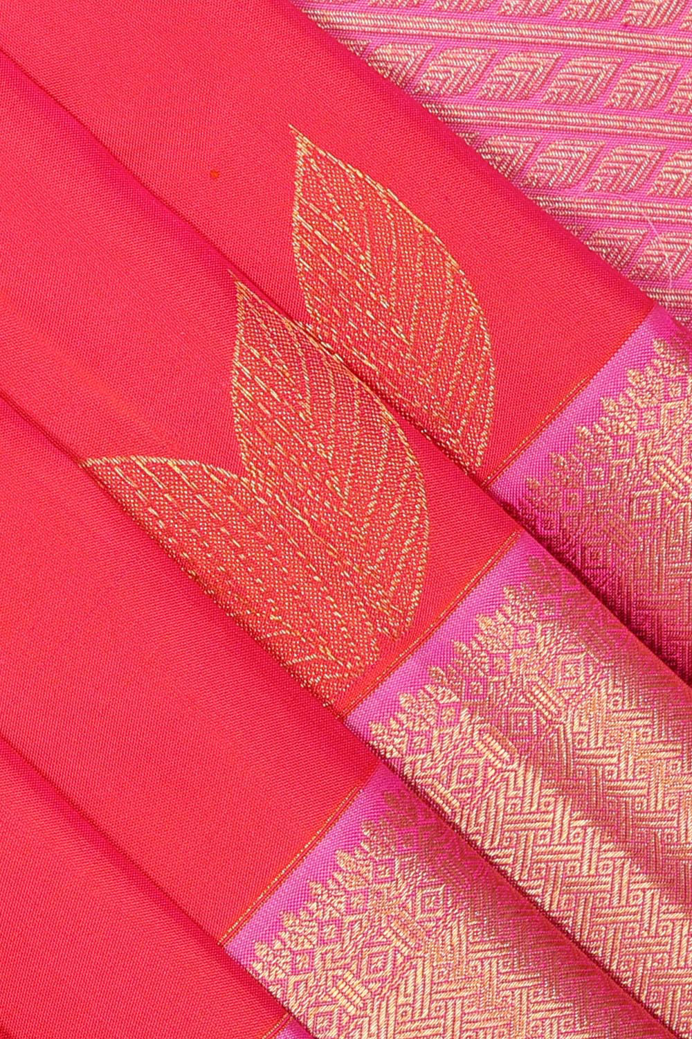 Collection of Kanchipattu Coral Pink Saree in a gallery layout