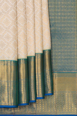 Image of Kanchipattu Cream Colour Brocade Saree