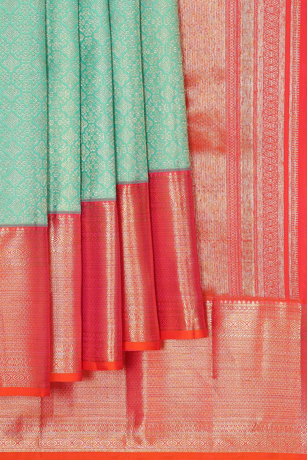 Kanchipattu Light Sea Green Brocade Saree