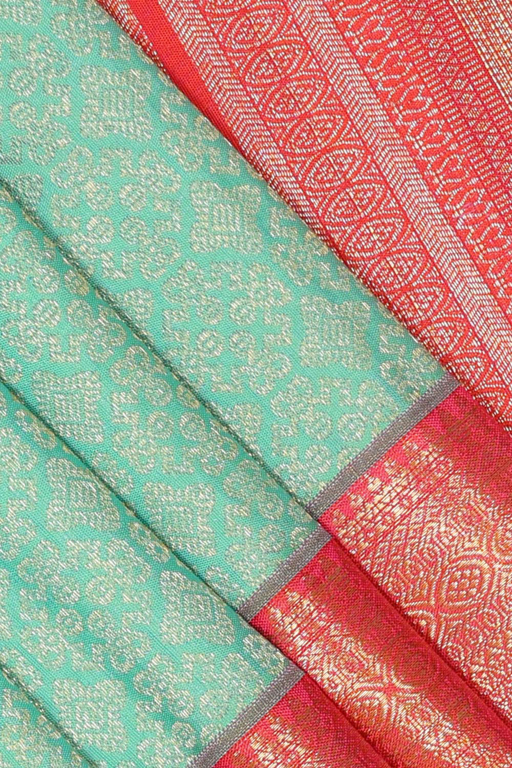 Kanchipattu Light Sea Green Brocade Saree