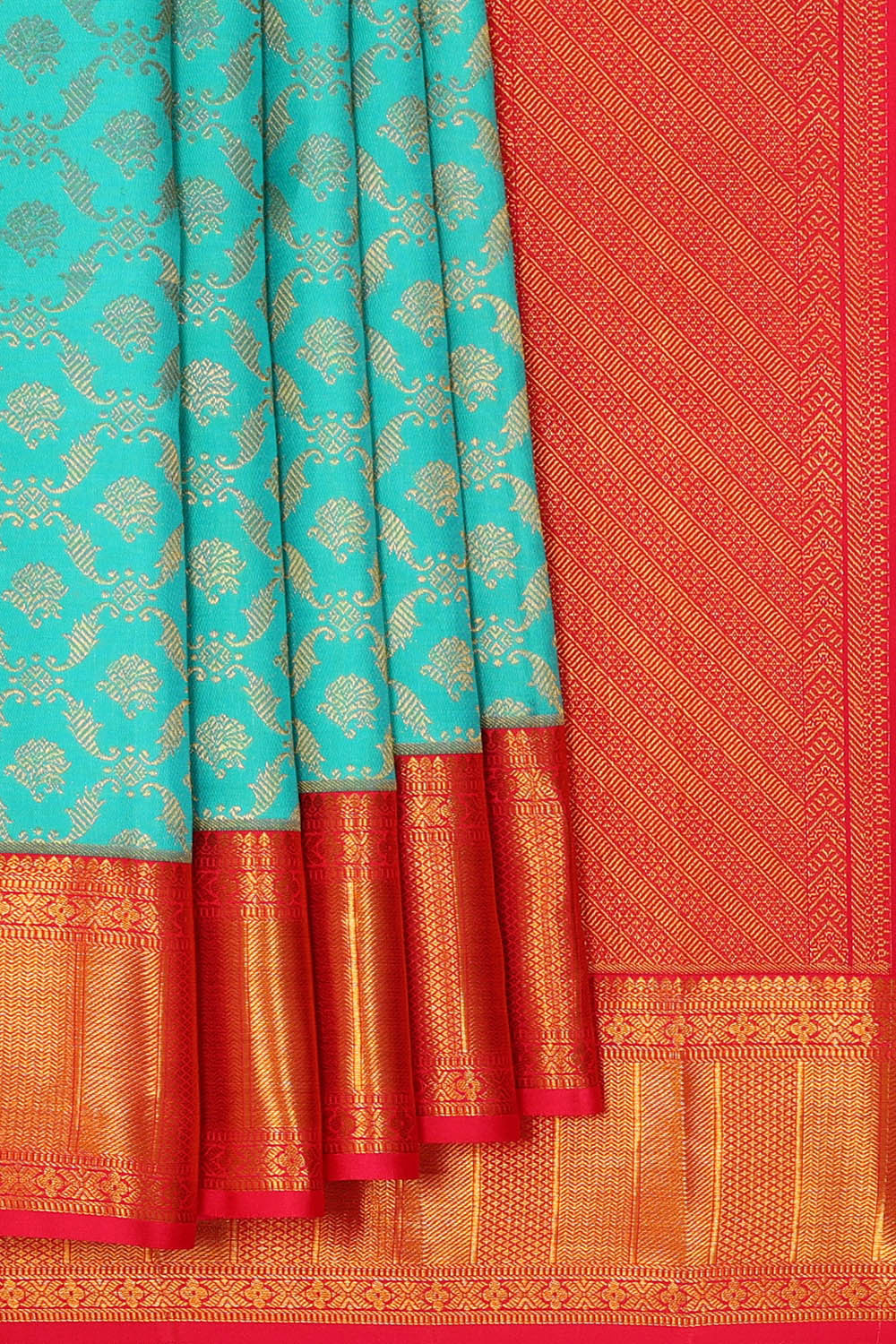 Image of Kanchipattu Blue Brocade Saree