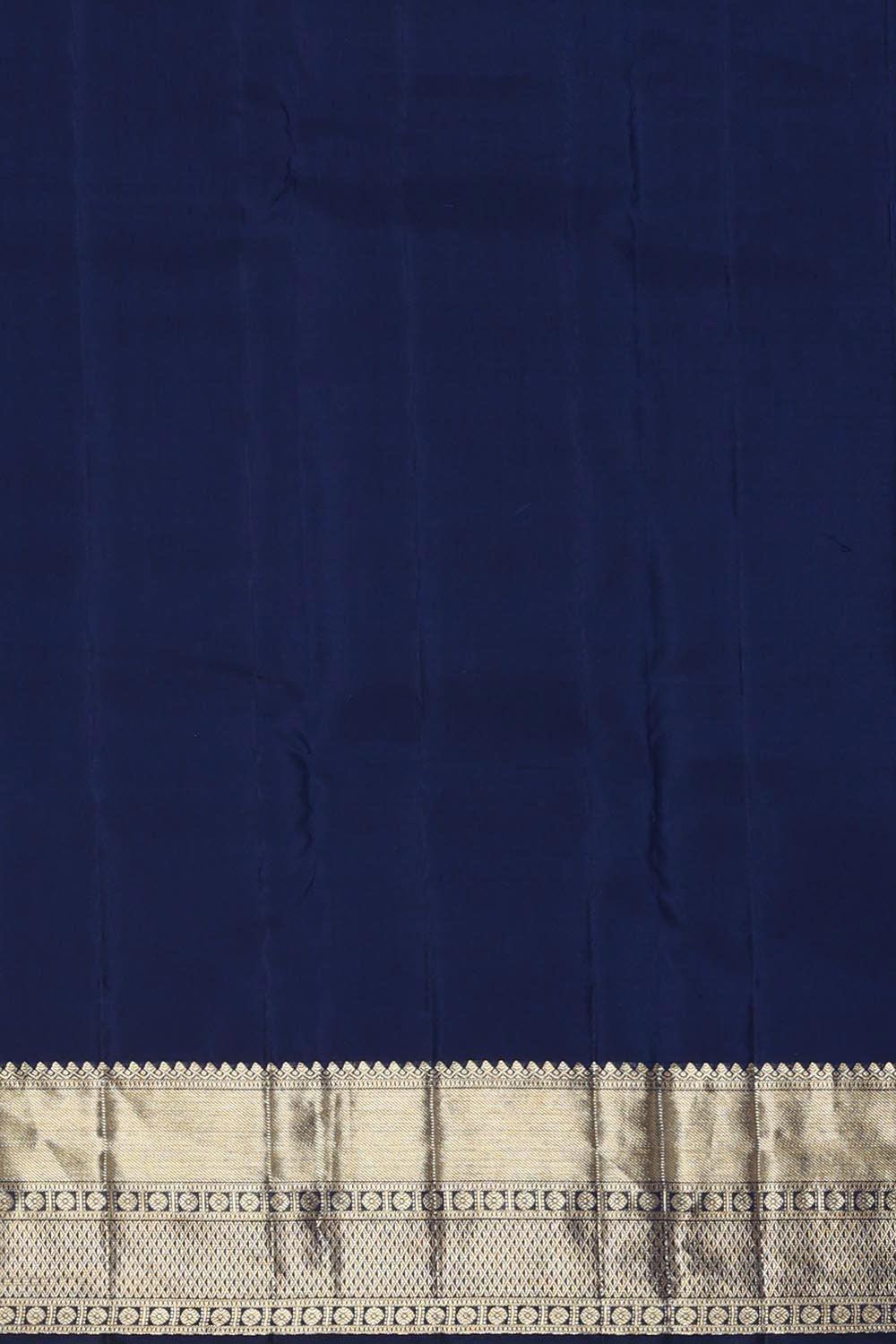 Image of Kanchipattu Navy Blue Brocade Saree