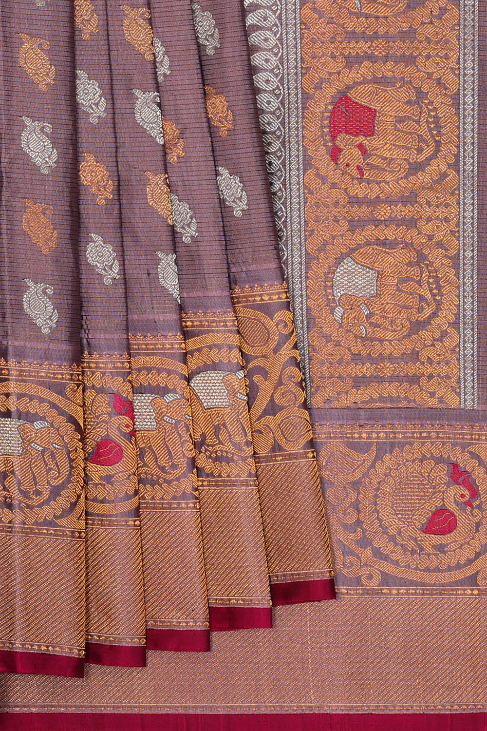 Image of Purple Gadwal Silk Saree
