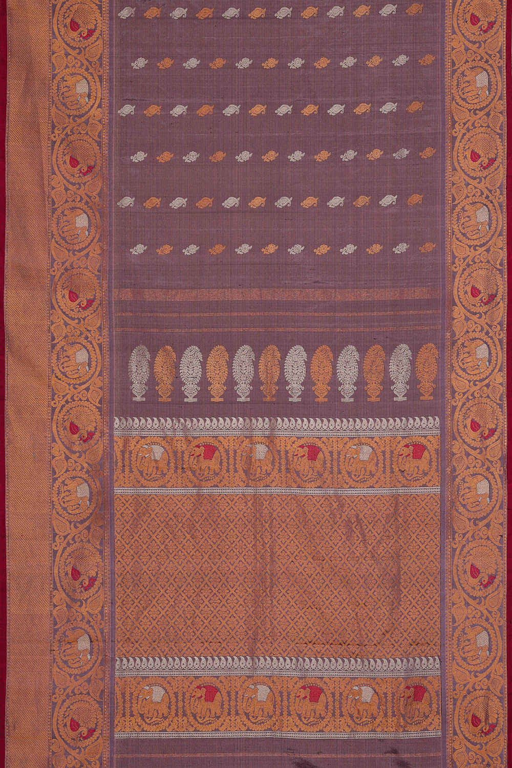 Image of Purple Gadwal Silk Saree
