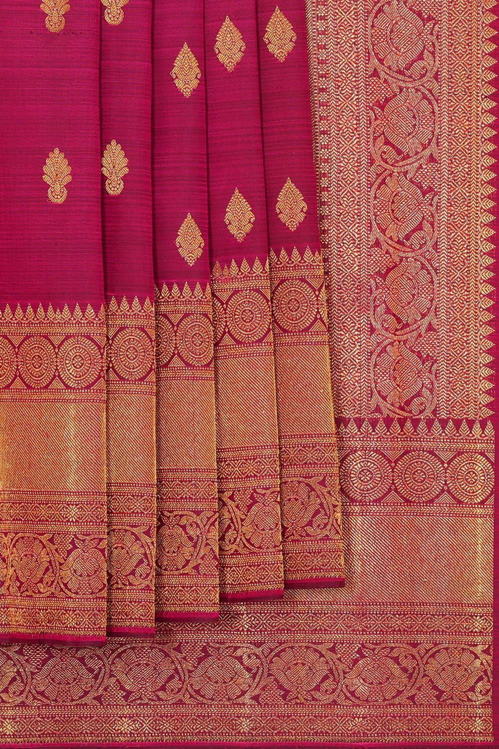 Image of Kanchipattu Dark Magenta Brocade Saree