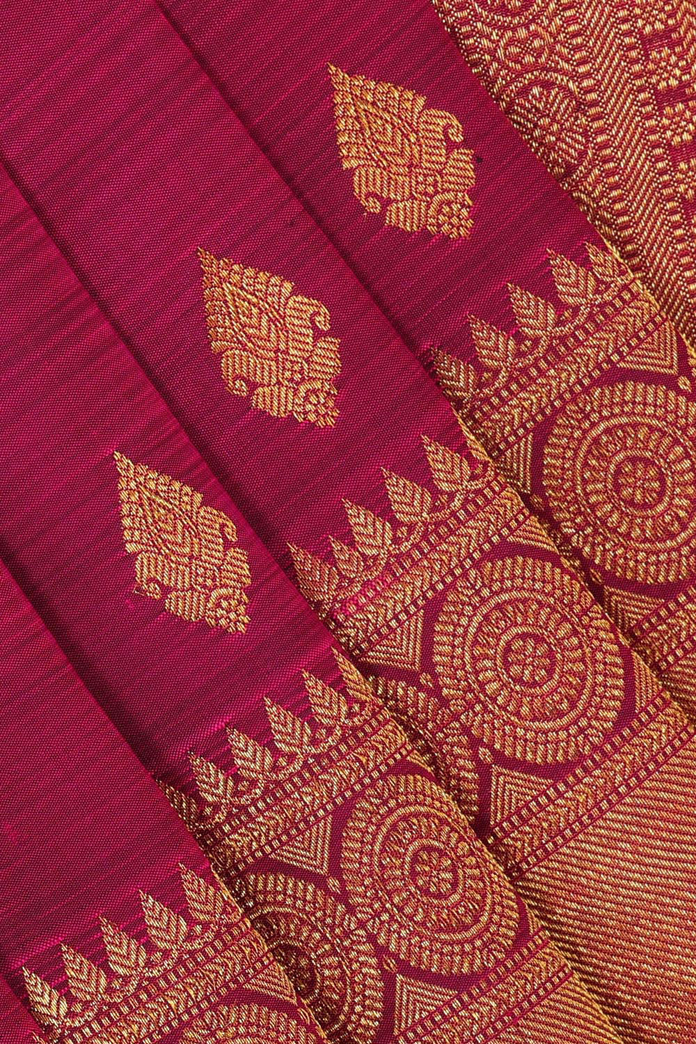 Image of Kanchipattu Dark Magenta Brocade Saree