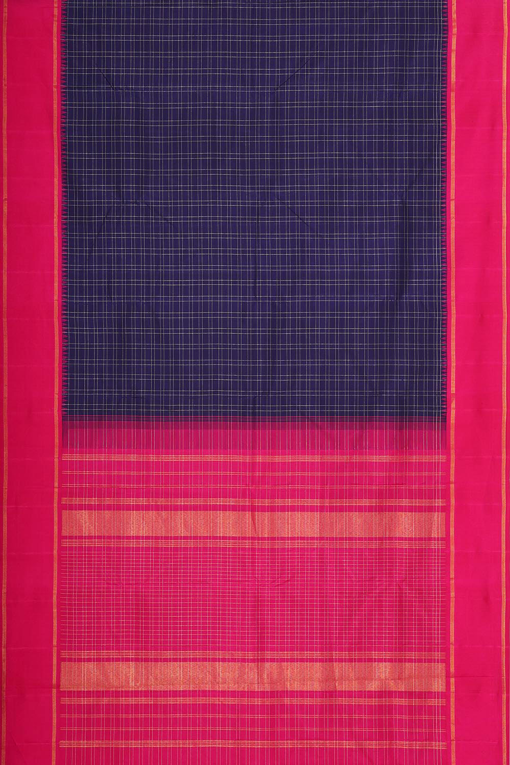 Image of Kanchipattu Violet Blue Brocade Saree