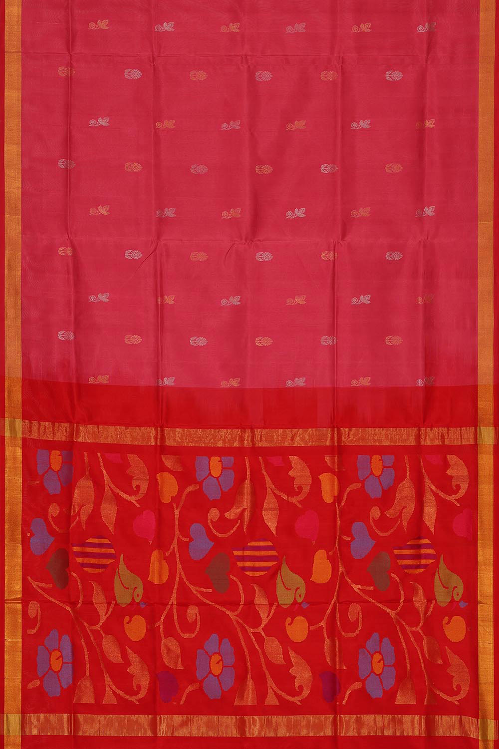 Uppada Silk Dark Rose Pink Colour Saree