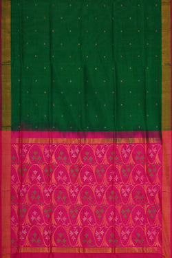 Collection of Uppada Silk Dark Green Saree in a gallery layout