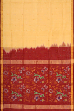 Collection of Uppada Silk Light Yellow Saree in a gallery layout