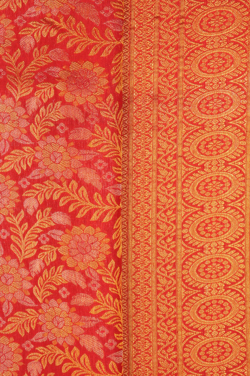 Image of Kanchipattu Brocade Ruby Red Saree