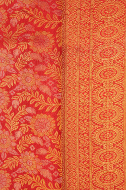 Image of Kanchipattu Brocade Ruby Red Saree