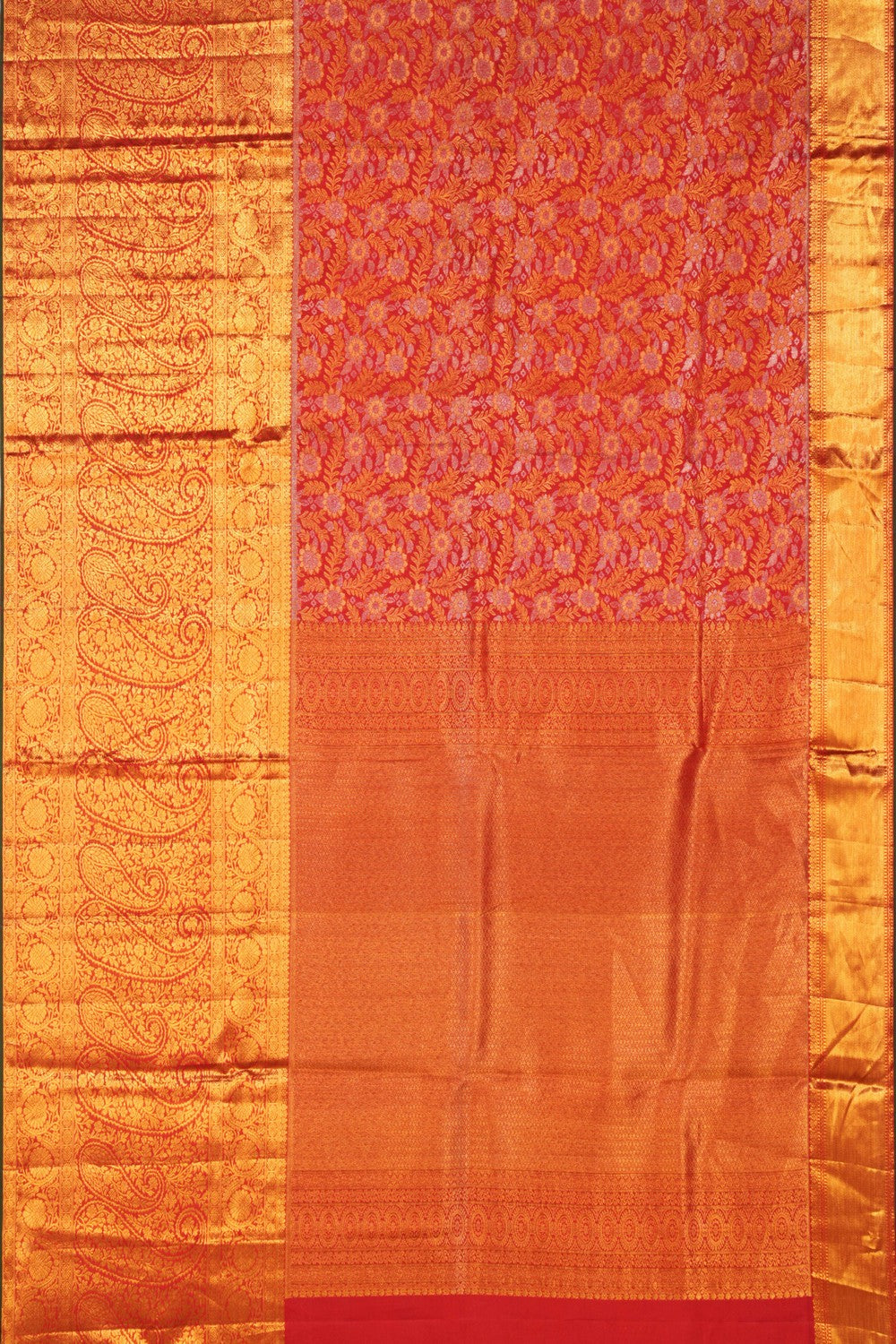 Kanchipattu Brocade Ruby Red Saree