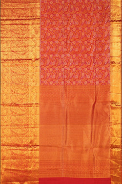 Image of Kanchipattu Brocade Ruby Red Saree