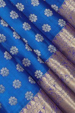 Image of Kanchipattu Royal Blue Brocade Saree