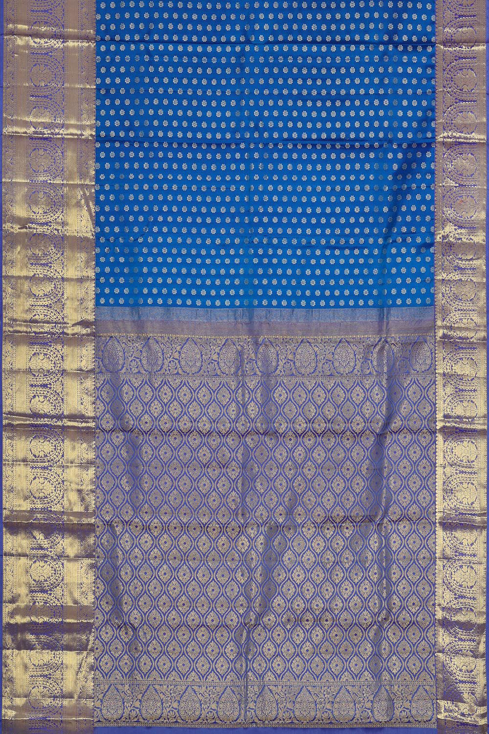 Kanchipattu Royal Blue Brocade Saree