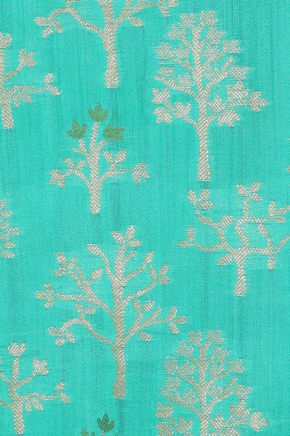 Collection of Banarasi Chiniya Silk Light Sea Green Saree in a gallery layout