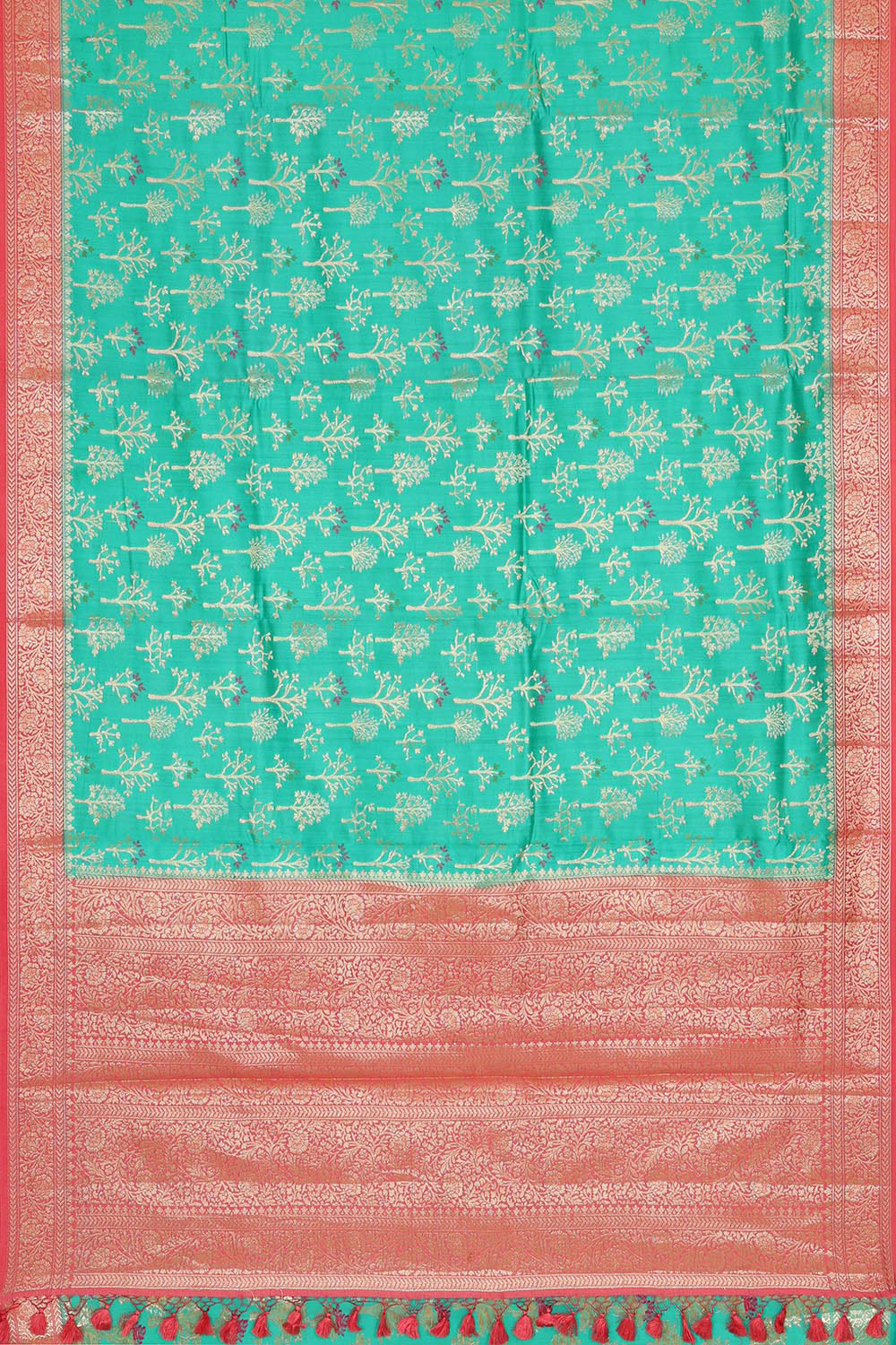 Collection of Banarasi Chiniya Silk Light Sea Green Saree in a gallery layout