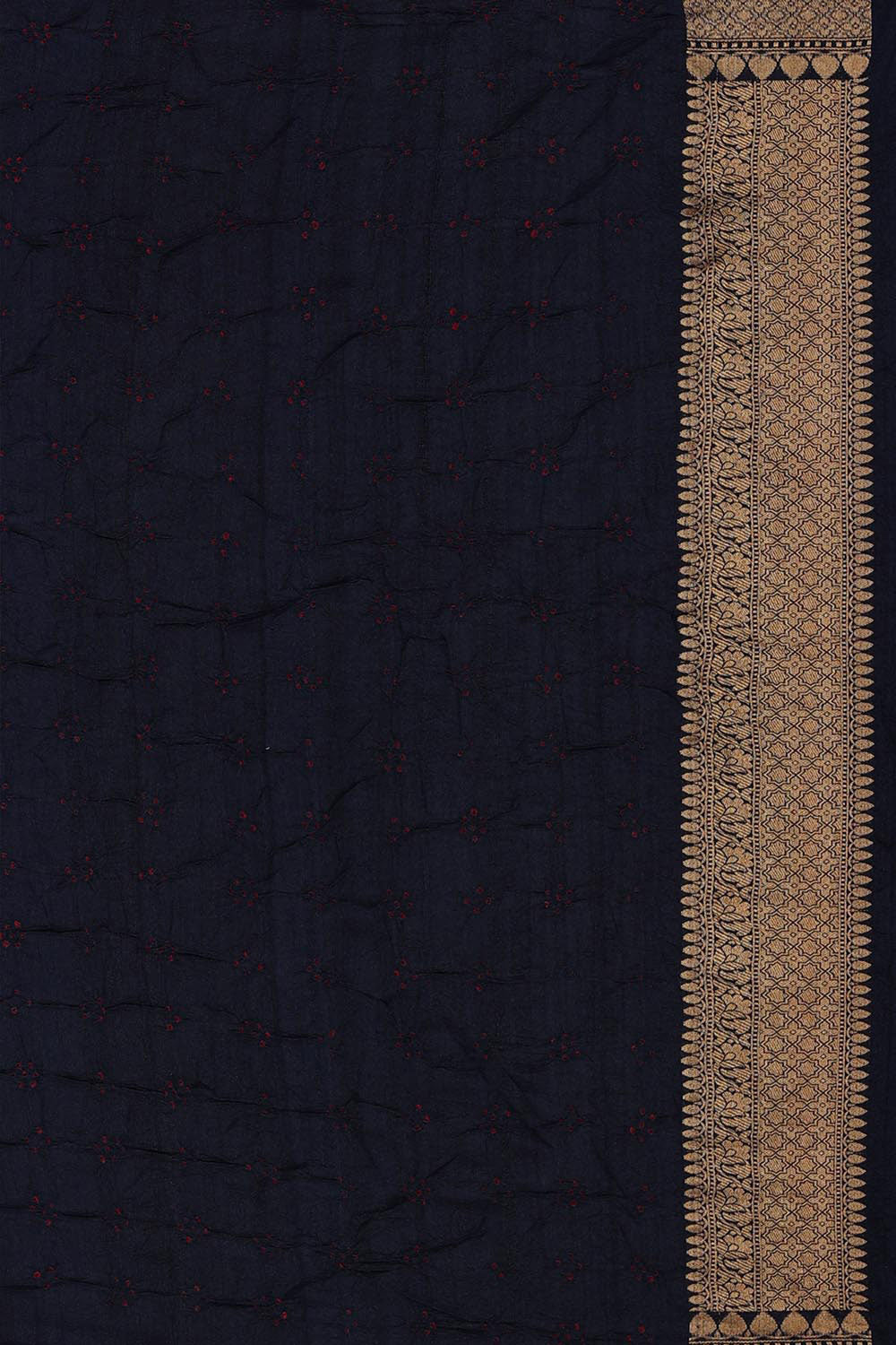 Collection of Banarasi Bandhani Brocade Navy Blue Saree in a gallery layout