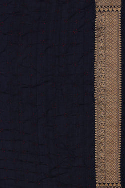 Collection of Banarasi Bandhani Brocade Navy Blue Saree in a gallery layout