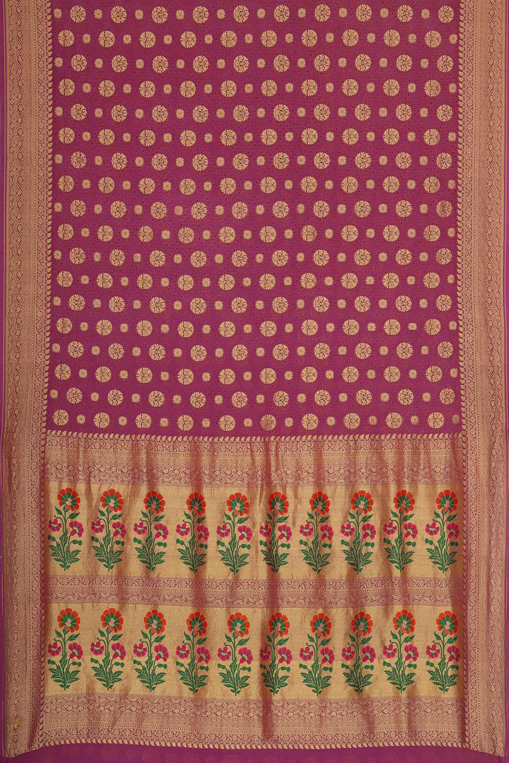 Image of Banarasi Bandhani Brocade Pink Saree