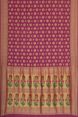 Collection of Banarasi Bandhani Brocade Pink Saree in a gallery layout