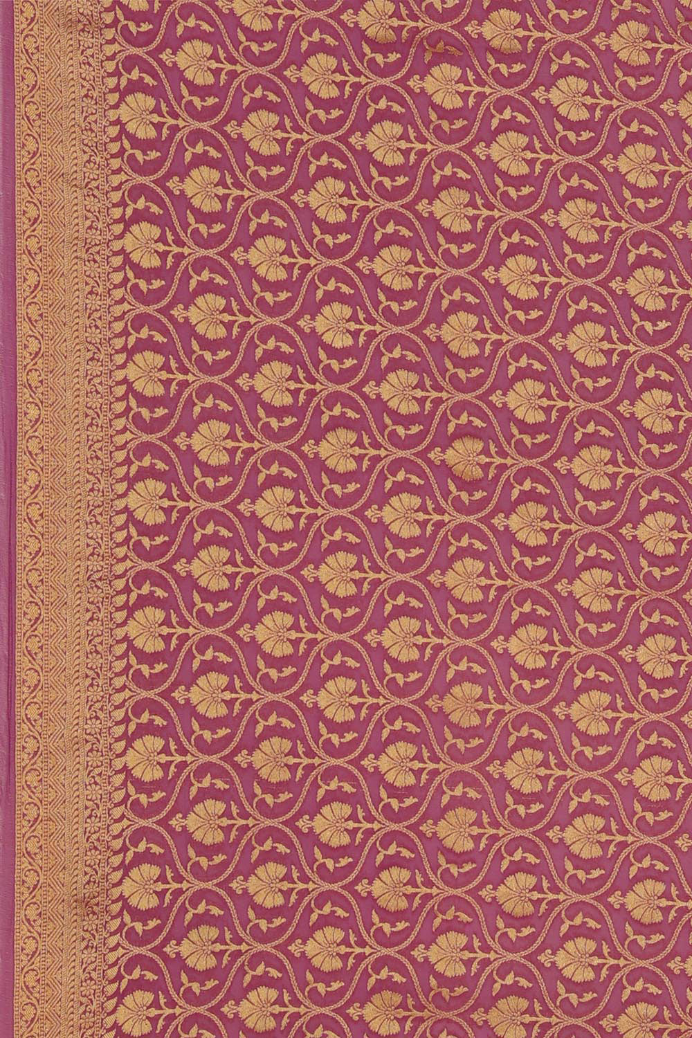 Image of Banarasi Bandhani Brocade Pink Saree