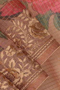 Image of Organza Light Brown Saree