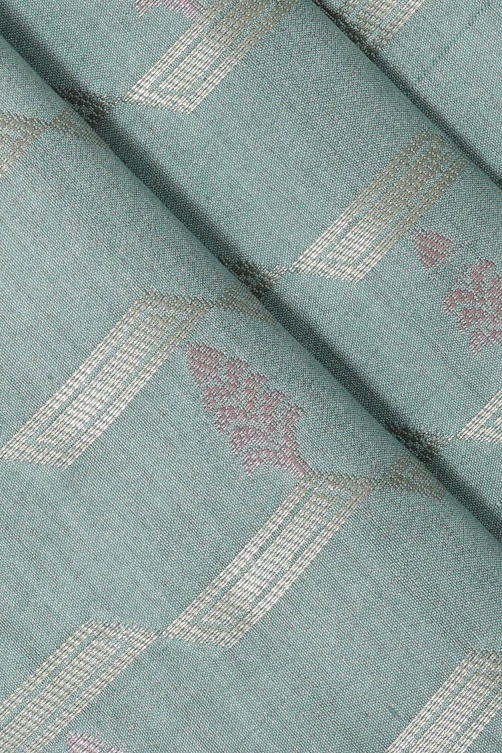 Collection of Banarasi Chiniya Silk Bluish Grey Saree in a gallery layout