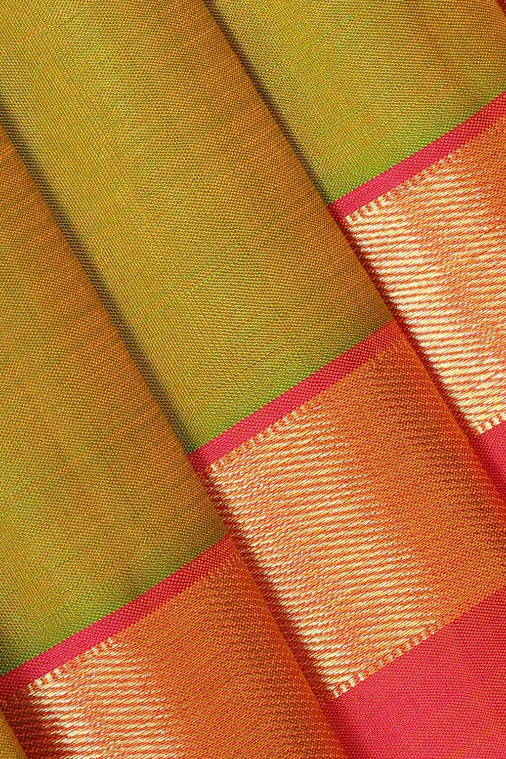 Arani Silk Golden Green Saree